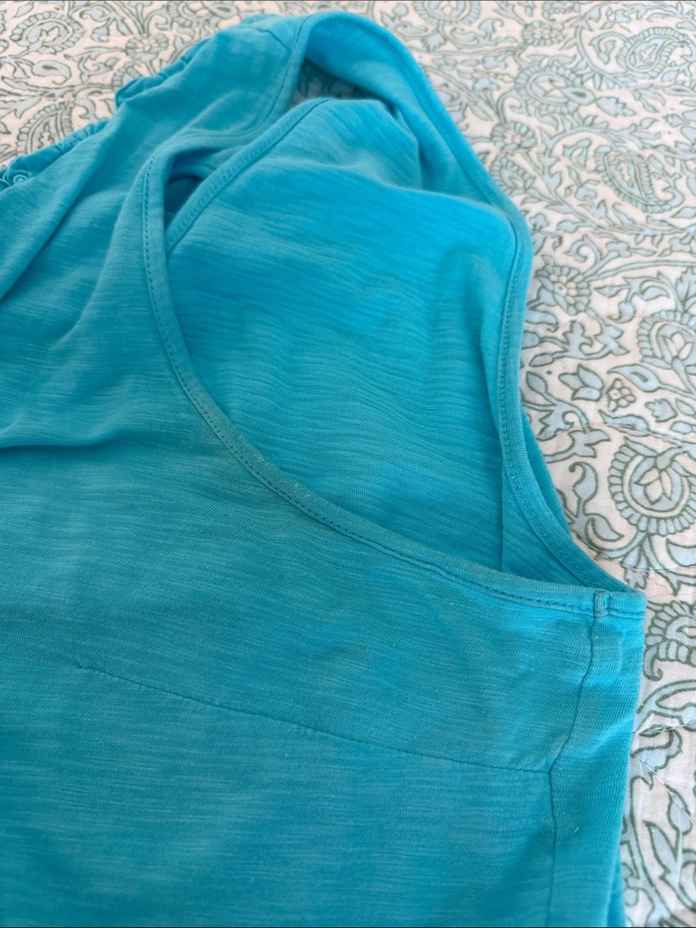Lilly Pulitzer Women's XXL Turquoise Ruffle Tank Top Pima Cotton Plus Size - Picture 10 of 16